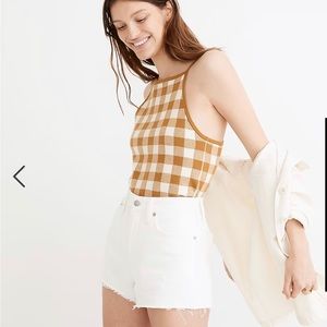 New, with tags Madewell apron-cut gingham tank top